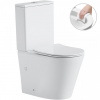 CERANO - WC kombi Carlito, Rimless + Slim/UF sedátko - spodný/zadný odpad - biela lesklá - 61x36,5 cm CER-417383