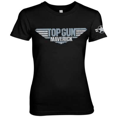 Hybris Production AB Dámske tričko Top Gun Maverick Distressed Logo Farba: Čierna, Veľkosť: XL