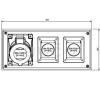 SCAME Zásuvková rozvodnica DOMINO, 1x32A/400V/5P + 2x230V, bez priestoru na istenie, IP54