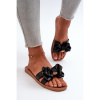 Dámske čierne šľapky s mašľou, 491-02 BLACK__32678-38 38