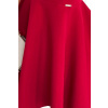 Elegantné dámske červené šaty s brokátom as dlhšou zadnou časťou 397-1 S