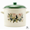 Perfect Home Smaltovaný hrniec 2L s pokrievkou, 18cm, bielo-zelený, 14831