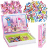 Skladačka Magnetická kniha Magnety Puzzle Kocky Obliekanie Bábiky Oblečenie