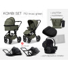 MOONPIÚ Kombi set Black chrome - MOSS GREEN kombinovaný kočík