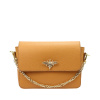 Hnedá menšia kožená crossbody kabelka do ruky aj cez plece