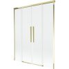 Mexen Rox, 2-krídlová posuvná vaňová zástena 150 x 150 cm, 8mm číre sklo, zlatý lesklý profil, 8C9-150-002-50-00