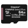 64 GB . microSDXC karta Kingston Canvas Select Plus Class 10 (r/w 100MB/s) bez adaptéra (SDCS2/64GBSP)