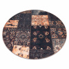 Eoshop Koberec ANTIKA ancient chocolate kulatý, moderní patchwork, řecký omyvatelný - černý / terakota (Velikost: kruh 160 cm)