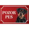 Rotvajler - Kovová tabuľka POZOR PES