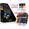 Tuš Focus Office 580-581-XL-5x-OP pre Canon čierny (black), červený (magenta), modrý (cyan), sada, žltý (yellow)