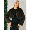 Dámske krátke hnedé kožušinové bolerko Sia - UNI