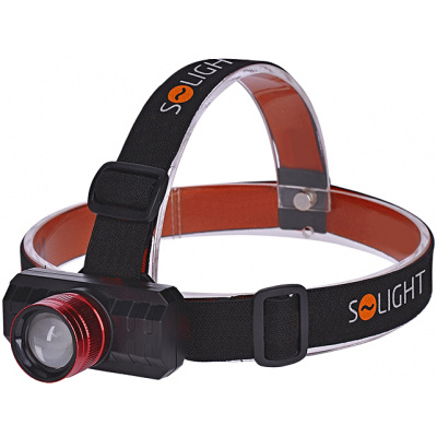 SOLIGHT WN36 LED čelové nabíjacie svietidlo, 3W, 150lm, zoom, Li-ion, USB