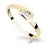 Zlatý prsteň Danfil DF1284 zo žltého zlata s briliantom 49