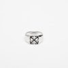 Off-White Enamel Arrow Ring Silver/ Black 62 62