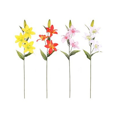 Autronic Lilie 3-květá, umělá květina, mix 4 barev UKA027