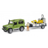 Bruder Land Rover Defender with trailer, CAT and man 1/16