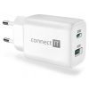 CONNECT IT Wanderer2 GaN nabíjecí adaptér 1×USB-C + 1xUSB-A, 33W PD, BÍLÝ CWC-2080-WH Connect IT