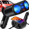 Rozdvojka do autozapaľovača na 2x zásuvka autozapaľovača a 2x USB