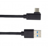 Kábel OEM PremiumCord USB 3.0 - USB-C zahnutý konektor 90° , 1 m