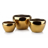 Pot 19 x 26 cm zlatá keramika (Neva Gold Set 3 Pots XL: 26XH19/L: 22xH16/M:)
