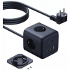 Baseus EnerFill FA11 67W prodlužovací kabel, USB-A + USB-C kostka + 3 x EU zásuvka 1,5 m - černá