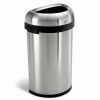 Odpadkový kôš Simplehuman pre komerčné využitie 60 l, polguľatý, otvorený, kartáčovaná oceľ
