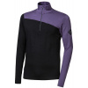 SENSOR MERINO EXTREME UP pánská mikina dl.rukáv zip černá/grape purple - L
