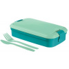 Box Curver® Picnic Lunch&Go, 1300 ml, modrý, dóza, obedár s príborom, 10.3x23x7 cm