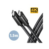 AXAGON BUCM32-CM15AB, SPEED+ kábel USB-C - USB-C, 1.5 m, USB 20Gbps, PD 100W 5A, 4K HD, ALU, opletenie, čierny