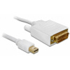Delock prepojovací kábel Mini DisplayPort konektory, DVI-D 24+1pol. Zástrčka 2 m biela 82918 pozlátené kontakty Kábel DisplayPort; 82918