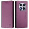 Peňaženkové kožené puzdro Dual-folded na Xiaomi Redmi Note 14 Pro - Fialová