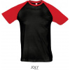 SOL´S FUNKY / Pánske 2-farebné raglánové tričko - black/red L
