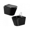 Mexen Rico závesné wc Rimless a závesný bidet, čierna matná - 35724885 + 30721085