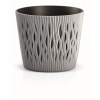 Kvetináč SANDY ROUND s vkladom 15,8 cm - farba: šedý kameň (Prosperplast DSR160-405U)