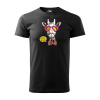 Sablio Tričko s potlačou Hipster Giraffe - černé 3XL