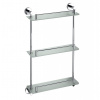 SAPHO XR608 X-Round E sklenená polička trojitá s hrazdou 38 x 67,5 x 13 cm