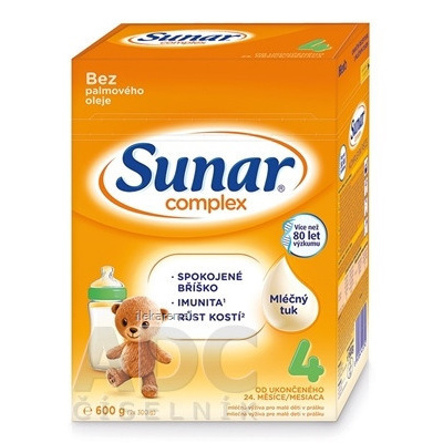 Sunar Complex 4 mliečna výživa (od ukonč. 24. mesiaca) (inov.2020) 1x600 g