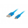 LANBERG Micro USB (M) na USB-A (M) 2.0 kábel 1m, modrý, rýchle nabíjanie 3.0