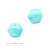 Silikónové koráliky hexagón 14mm Caribbean Blue - 3 ks