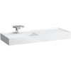 LAUFEN Kartell asymetrické umývadlo do nábytku s odkladacou plochou vpravo, s otvorom, bez prepadu, 1200 x 460 mm, biela, s povrchom LCC, H8133324001111