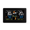 Solight meteostanica, extra veľký farebný LCD, teplota, vlhkosť, tlak, RCC, USb nabíjanie, čierna