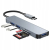 5v1 ADAPTÉR HUB PRECHODOVKA USB-C 3.0 ČÍTAČKA SD TF LAPTOP TELEFÓN TABLET