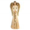 Sviatočný zlatý anjel s girlandou – 18 cm, polyresin