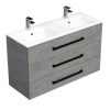 Swiss aqua technologies Koupelnová skříňka s černou úchytkou a umyvadlem SAT Cube Way 120x76,5x46 cm beton mat CUBE46C1203BEMOD