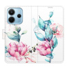 Flip pouzdro iSaprio na mobil Xiaomi Redmi Note 14 4G - Beautiful Flower s kapsičkami na karty (Knížkové flipové pouzdro iSaprio pro mobil Xiaomi Redmi Note 14 4G - Beautiful Flower - elegantní obal s