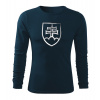 DRAGOWA Fit-T tričko s dlhým rukávom Slovenský znak, tmavomodrá 160g/m2 - 3XL