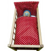 SDS Súprava do postieľky pre bábiky Srdiečka malé červená Bavlna, výplň: Polyester, 1x 38x44 cm / 28x20 cm