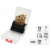 Yato Sada vrtáků do železa HSS-TiN 19ks 1-10mm YT-44675