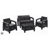 Záhradný nábytok Keter Corfu set dvojsedák + dve kreslá + stôl grafit, 610350