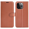 AppleMix Puzdro pre Apple iPhone 15 Pro - stojan - umelá koža - hnedé